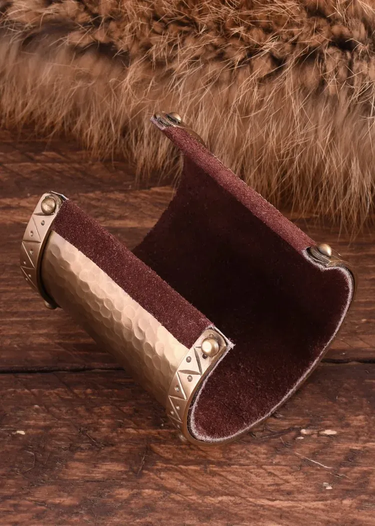 La Bottega di Merlino bracciale in ottone e pelle 20,5 cm