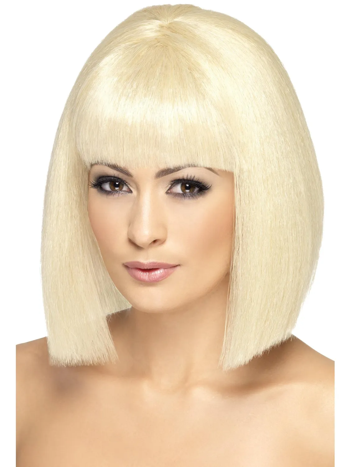 Smiffys Coquette parrucca donna caschetto nero con frangia