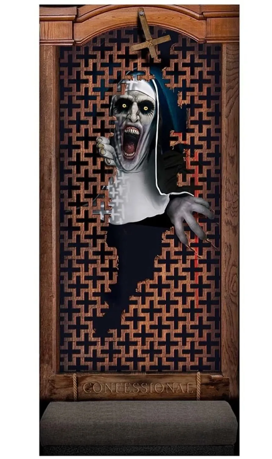 Guirca decorazione porta Halloween Strega Sorpresa 80x180 cm in tessuto