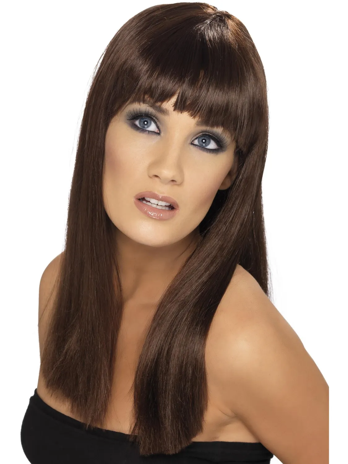 Smiffys Glamourama parrucca bionda lunga con frangia