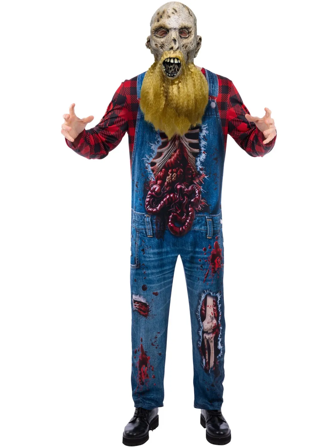 Smiffys Hillbilly Zombie Farmer costume uomo tuta e maschera