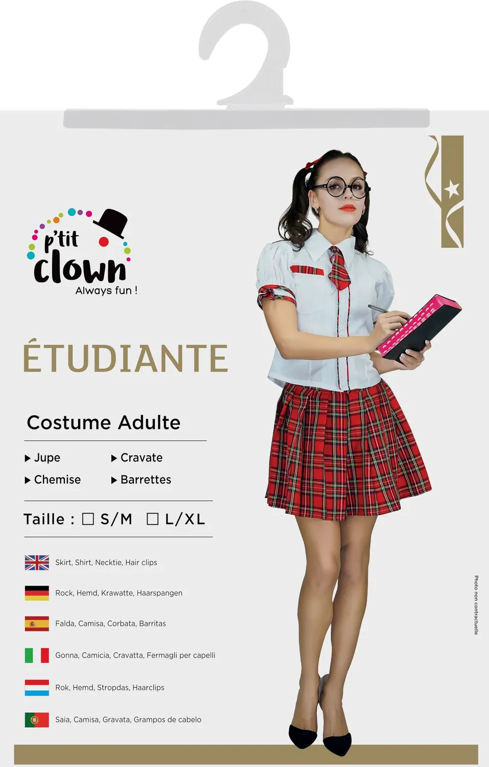 P'tit Clown Studente Costume Adulto L-XL Carnevale
