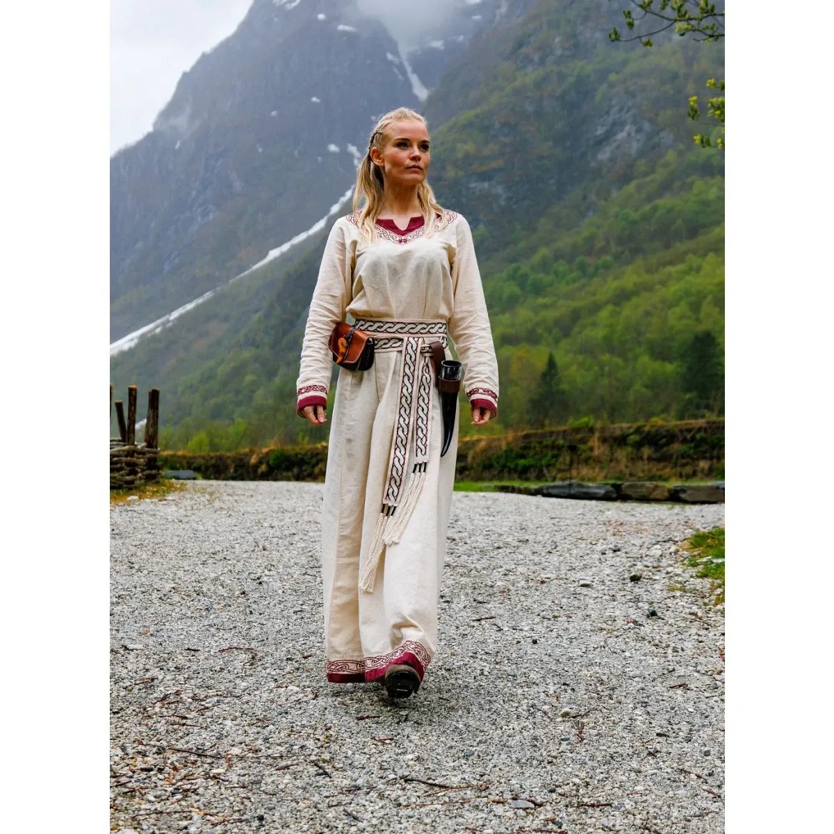 La Bottega di Merlino Lagertha Abito Cotone Naturale Rosso