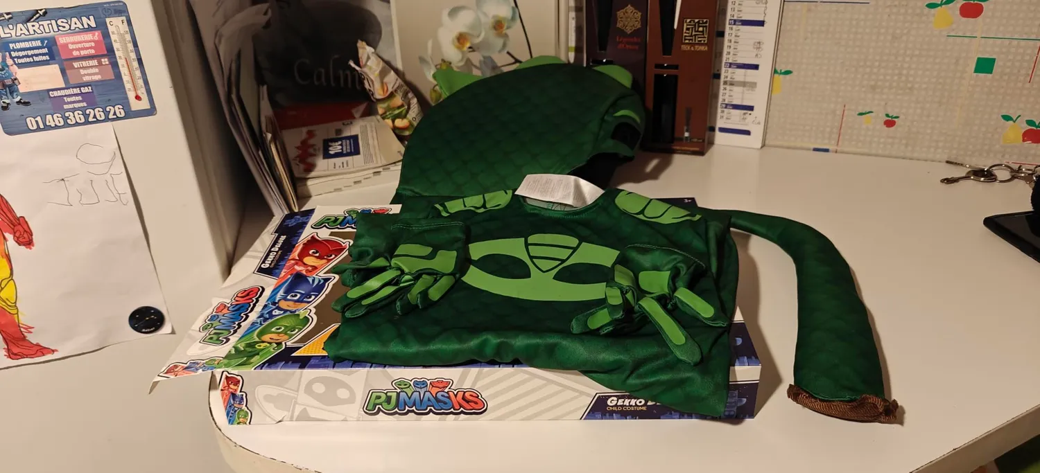 Funidelia Geco PJ Masks costume bambino 3-4 anni deluxe verde