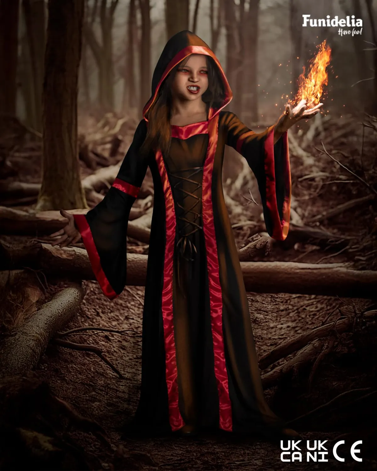 Funidelia Costume Vampira Bambina 10-12 Anni Nero
