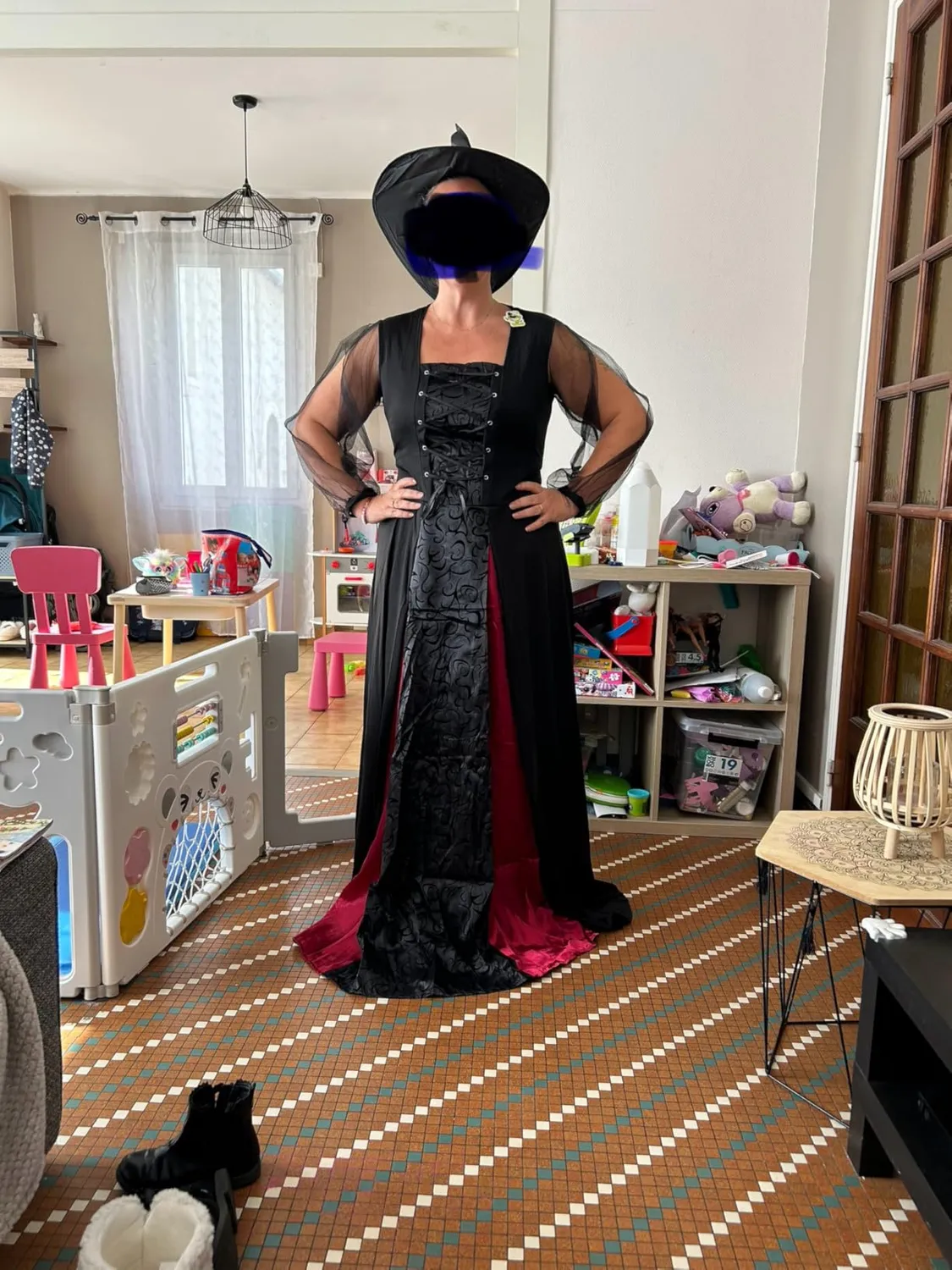 SEA HARE Costume Strega Donna S Vestito con Cappello Nero