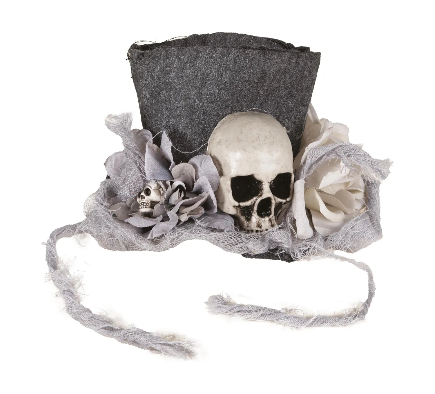 P'tit Clown re22985 mini cappello Halloween clip donna con teschi