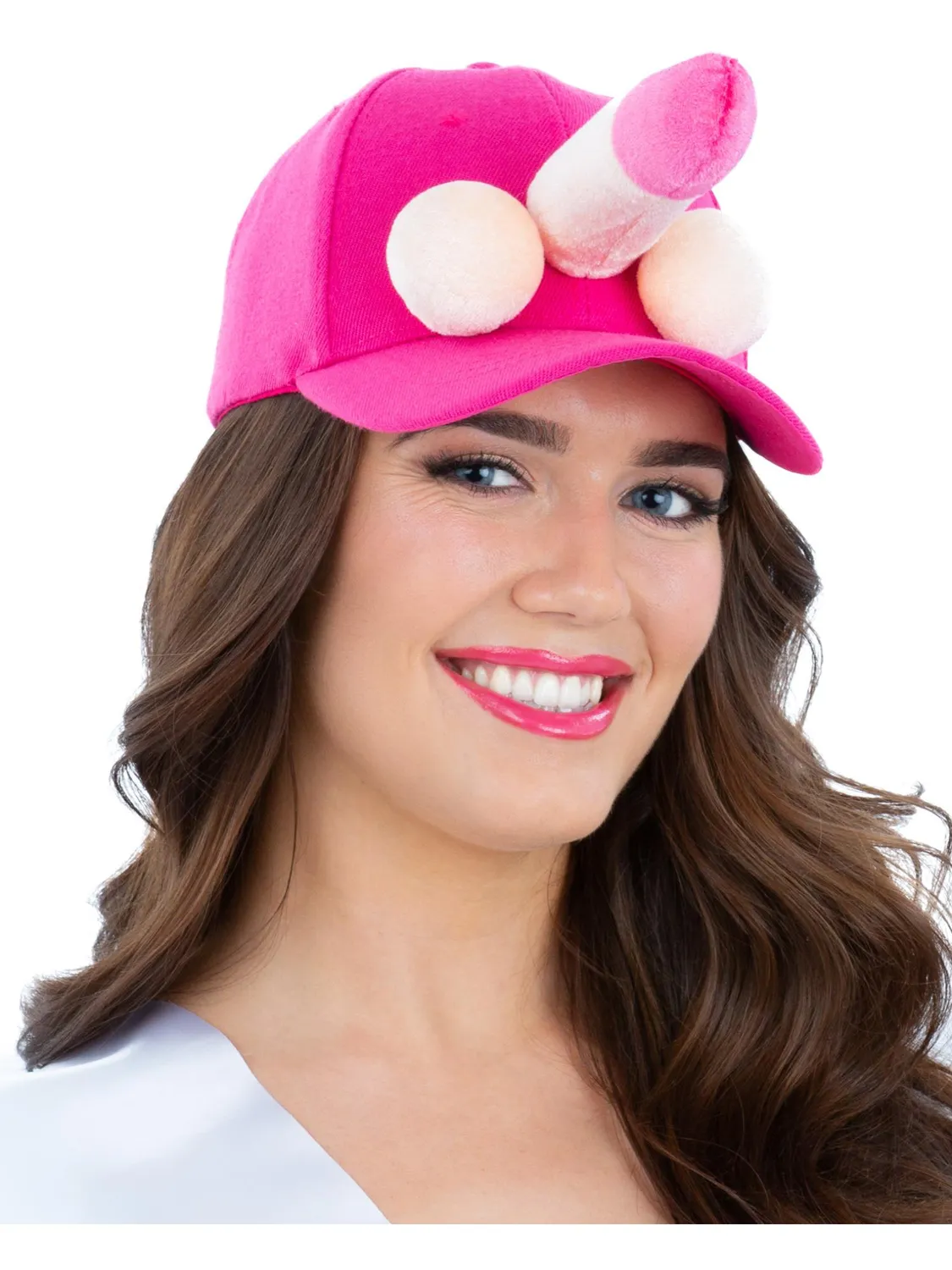 Smiffys Willy Peaked Cap cappello rosa con scherzo per adulti