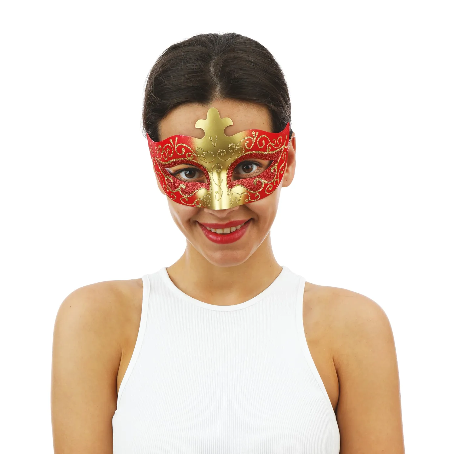 P'tit Clown Lupo Veneziano Plastica Oro Rosso Adulto