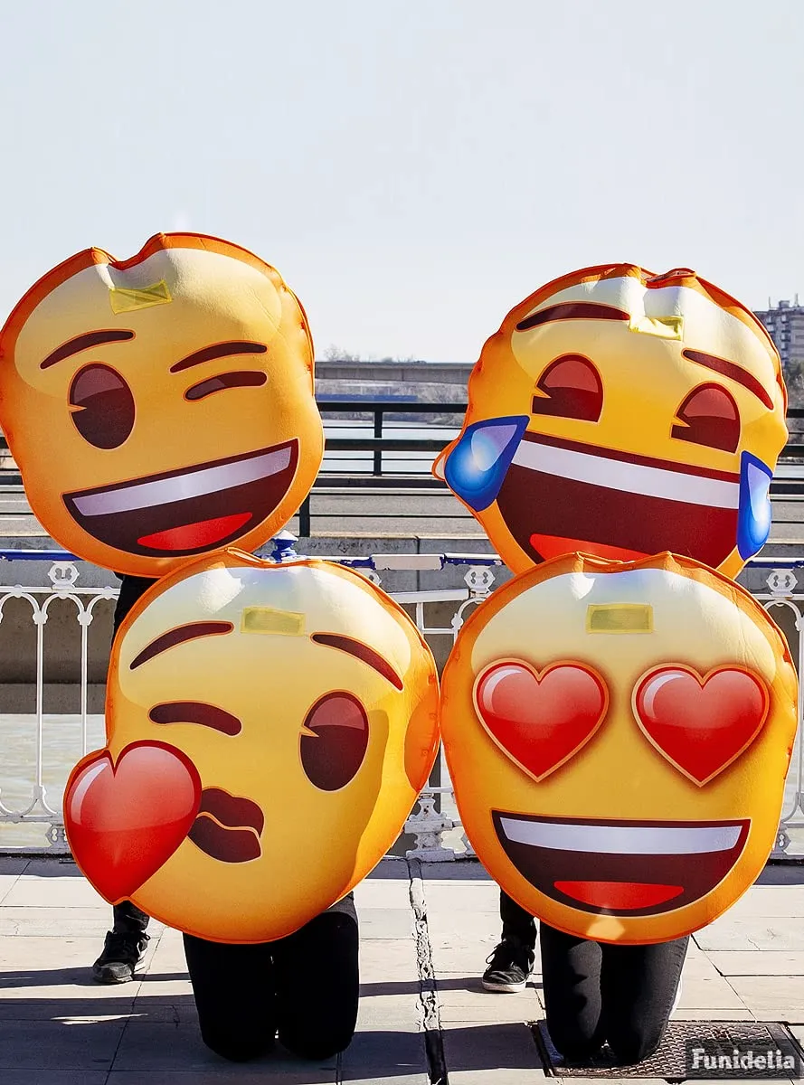 Funidelia Costume Emoji Cuori Giallo Unisex Standard