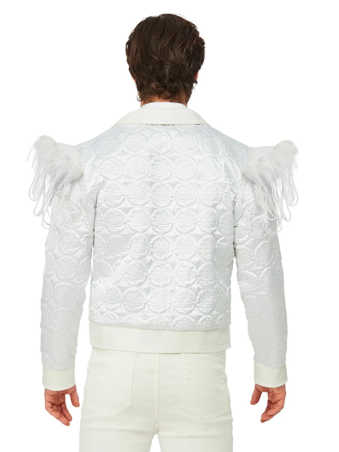 Smiffys Elton John Feather giacca bianca piume uomo M-L